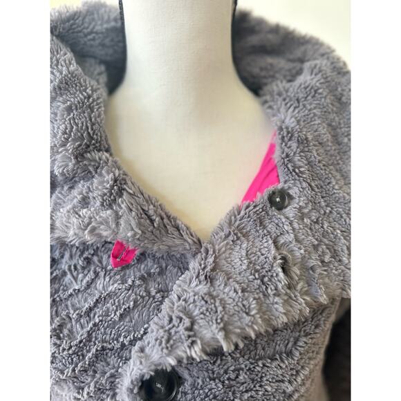 Patagonia GIRL Grey Pelage Fleece Button Up Jacket - Picture 6 of 10